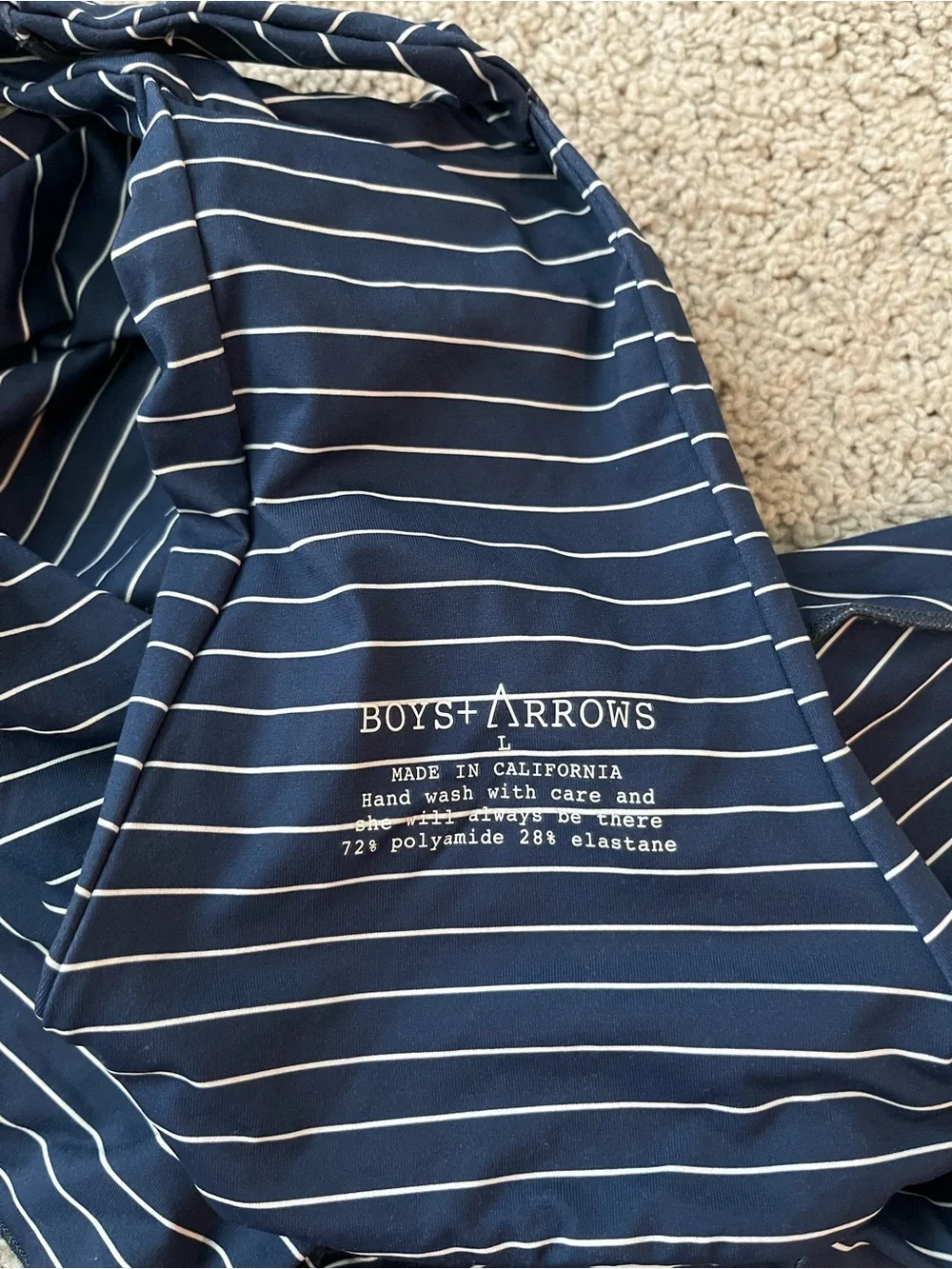 Boys + Arrows Navy and White Striped Bikini Set - Picture 6 of 6